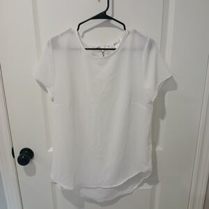 Revamped White Short Sleeve Relaxed Blouse size small